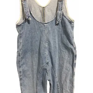 Free People "We The‎ Free" High Roller Denim Jumpsuit Light Wash Women's Size XS thumbnail 8