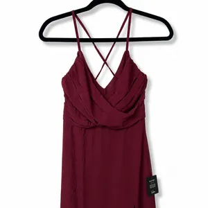 NEW Lulus Event Ready Burgundy Pleated Backless Lace-Up Sweeping Maxi Dress thumbnail 6