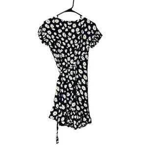 Billabong Black‎ Flower Print Wrap Mini Dress Size Small thumbnail 7