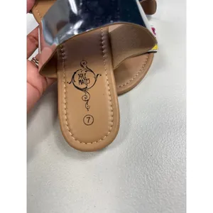 Sole Mates Womens Silver Flat‎ Slide Sandals with Colorful Embroidery Size 7 thumbnail 5