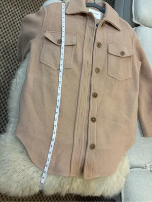 Aritzia Wilfred Cream Tan Teddy Shacket Jacket size XS (oversized) 100% Wool thumbnail 5