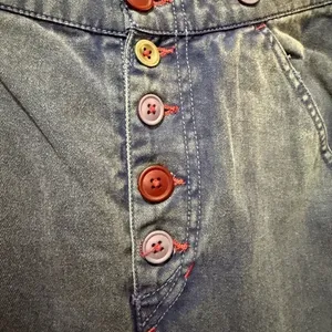 RARE Free‎ People La Vie Patched Patchwork Studded Blue Pants / Jeans Boho 4 S thumbnail 8
