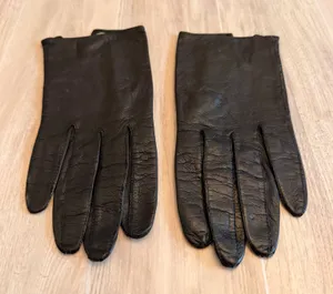 Dayne Taylor Leather Gloves Women S Black Excellent Silk Lined Made in Italy thumbnail 1