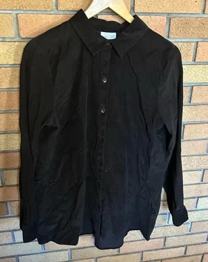 J Jill Dark Brown Corduroy Button Up Shirt Women’s Size Medium thumbnail 1
