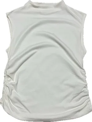 No Boundaries Cream Mock Neck Ruched Side Sleeveless Tank‎ thumbnail 1