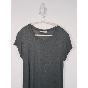 Joah Brown Ribbed High Low Midi Dress Womens S/M Gray Casual Granola Minimal thumbnail 5