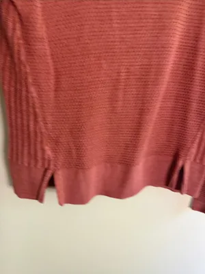 LOFT Rust Textured Crewneck Sweater thumbnail 3