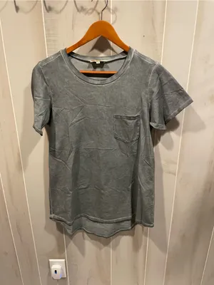 Cute oversized Y2K washed gray pocket t-shirt long streetwear normcore thumbnail 2