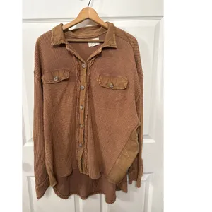 Oli & Hali Small Medium Distressed Cotton Button Up Tunic Free People Boho thumbnail 2