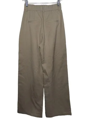 Abercrombie & Fitch Tan Pleated High Waisted Wide Leg Trousers Pants Size XS L thumbnail 2