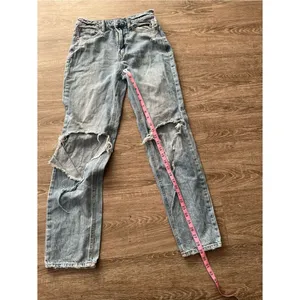And Now This Distressed Mom Straight Leg Jeans Womens 24 Light Acid Wash Ripped thumbnail 12