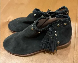 Kate Spade Bowie suede ankle booties boots stud tassel details olive green 7.5 thumbnail 1