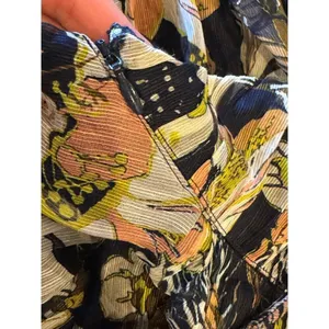 Tanya Taylor‎ Dress Women 00 Black Floral Print Linen Silk Ruched Lovette Maxi thumbnail 12