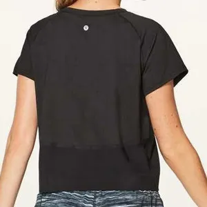 Lululemon 14 Final Lap Short Sleeve Mesh Panel Relaxed Fit Black Activewear Top thumbnail 2
