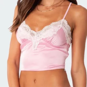 Edikted Pink and Cream Lace Tank Top thumbnail 1