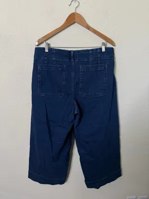 Anthropologie Maeve Colette High-Rise Wide-Leg Cropped Jeans Womens Size 16 W thumbnail 3