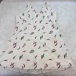 Abercrombie & Fitch Womens XL Linen VNeck Mini Jalapeño Dress Summer Tomato Soft thumbnail 1