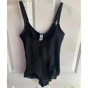 SHAPERX Womens Shapewear Zip Up‎ Tummy Control Bodysuit in Black Small thumbnail 2