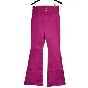 We The Free Jayde Super High Rise Flare Jeans Retro Inspired Raspberry Size 31 thumbnail 2