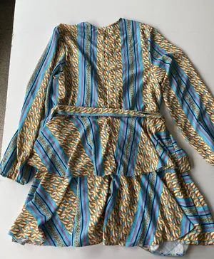 Zack Curve Chain Print Ruffle Mini Dress Plus Size 16 thumbnail 9