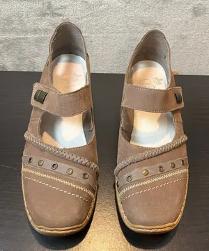Rieker Comfort Mary Jane Style‎ Shoes Leather Pepper Brown Size 8 thumbnail 1