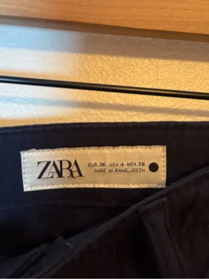 Zara navy‎ blue cotton cargo utility pants thumbnail 3