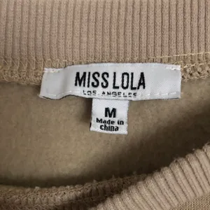 Miss Lola Cozy Feels Crewneck Sweater Tan Natural M thumbnail 4