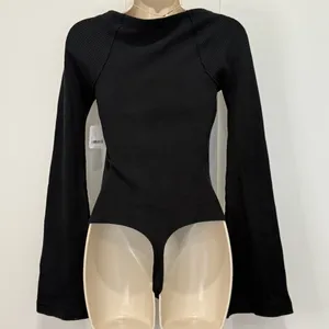 NWT Free People Intimately On A Cloud Bodysuit Small Black Bell Sleeves Minimal thumbnail 10