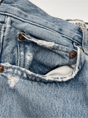 AGOLDE 90s Pinch Frayed Hem High Rise Straight Cropped Denim Jeans Sz 29 *READ* thumbnail 9