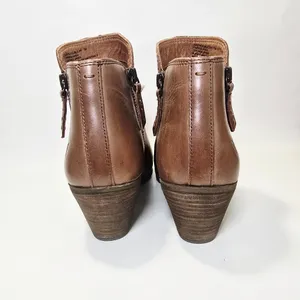 FRYE Judith Double Zip Brown Leather Almond Toe Ankle Boots thumbnail 5