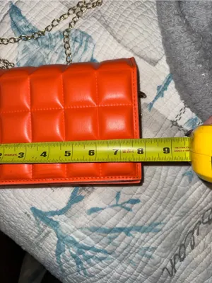 Quilted Orange Women's Crossbody Clutch - Stylish Everyday Bag thumbnail 4