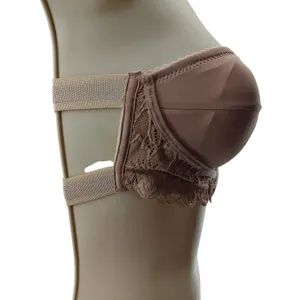 Cupshe Front Hook Strapless Bra Beige Small thumbnail 3