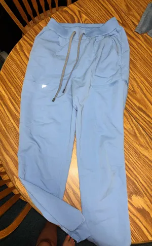 Fabletics Light Blue Scrub Pants thumbnail 1