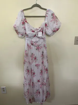 NEW Altar’d State White & Pink Floral Maxi Dress Size Small NWT thumbnail 5
