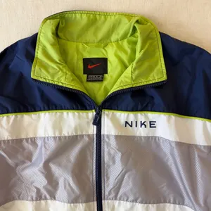 Nike Vintage 90s Colorblock Full Zip Windbreaker Jacket Women Medium Navy Blue thumbnail 9