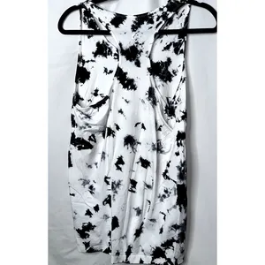 Zyia Active Womens Size XL Black White Tie Dye Print Sleeveless Tank Top thumbnail 5