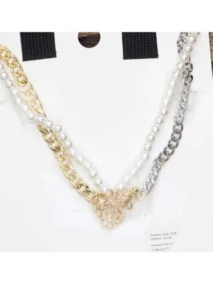 NWT No Boundaries Pendant Necklace Set Gold / Silver Gray 18" + 3" 16" + 3" thumbnail 3