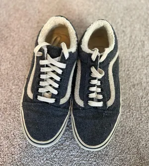 Madewell x Vans Unisex Old Skool Lace-Up Sneakers in Flannel and Sherpa thumbnail 2