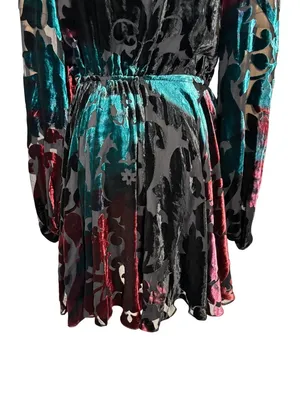 Caroline Constas Olena Velvet Burn Out Mini Dress Size Small thumbnail 10