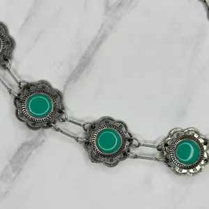 Flower Concho Western Turquoise Enamel Belt OS ✨ thumbnail 5