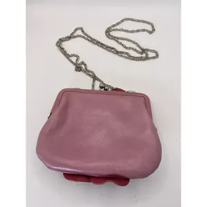 Brighton Coin‎ Purse Crossbody Bag Rosalie Flower Red Burgundy Leather Kiss Lock thumbnail 3