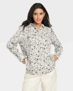 Satin Long Sleeve Button Up Blouse thumbnail 1