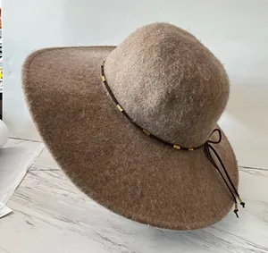 Something Special Floppy Wide Brim Wool Hat Brown Tan thumbnail 1