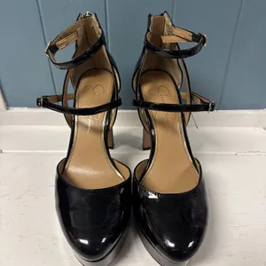 Jessica‎ Simpson Platform Chunky Heel Shoe Double Ankle Straps Black Women's 7 thumbnail 5