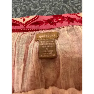 intage Gadzooks Floral Tiered Peasant Maxi Skirt Red Pink Lace Flaw Size Small thumbnail 3