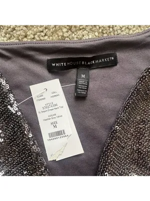 White House Black Market Sequin Cowl Neck Top Medium thumbnail 5