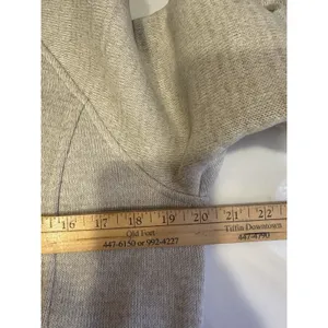 Prana Funnel Neck Pullover Sweater Beige Heather Women’s Large Snap Collar Cozy thumbnail 9