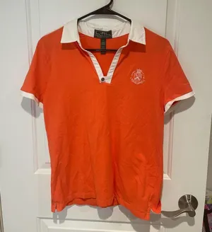 Lauren active Ralph Lauren vintage Orange polo size large thumbnail 2