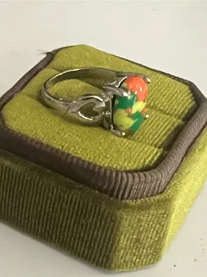 Titanium Steel Silver Gorgeous Multi Color Gemstone Statement Ring Size 7 NWT thumbnail 3