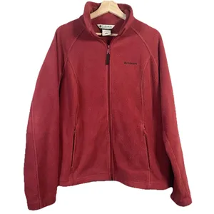 Columbia Jacket Women's‎ XL Red Pink Full Zip Fleece Pullover Jacket thumbnail 1